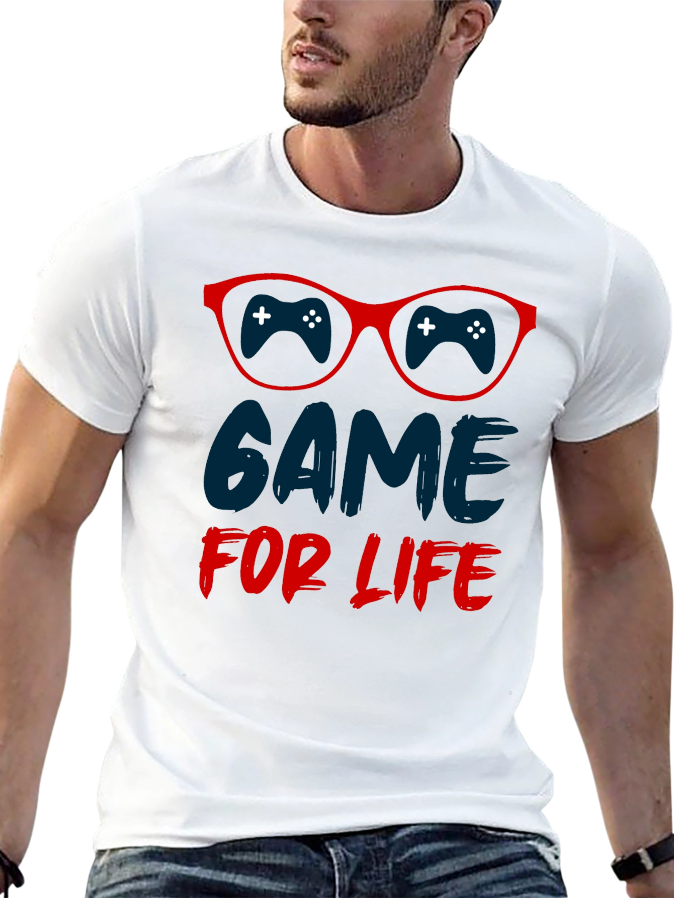 Game For Life T-Shirt Gamer Glasses Design