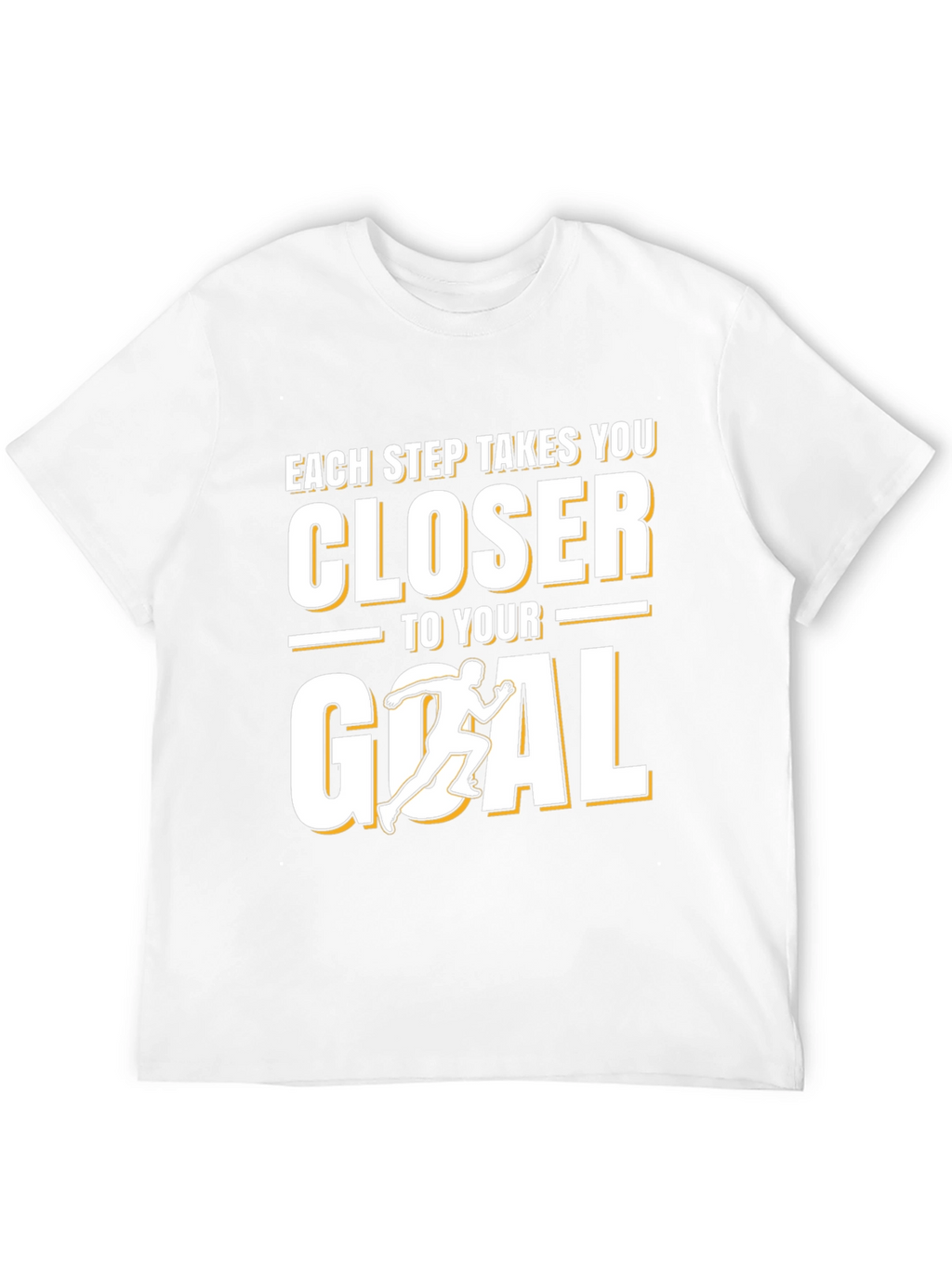 Motivational Each Step Closer to Goal Black T-Shirt
