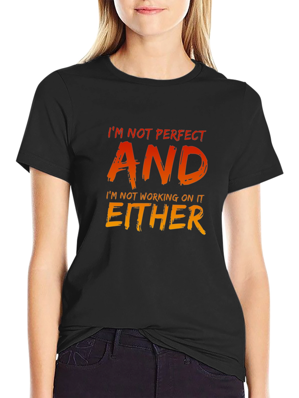 Im Not Perfect Graphic Tee - Mens Black T-Shirt