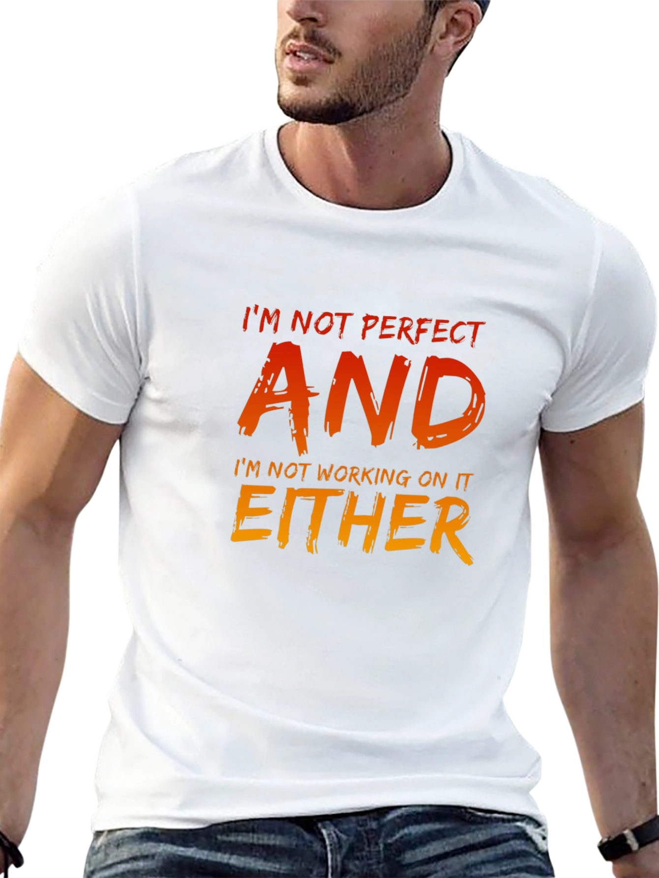 Im Not Perfect Graphic Tee - Mens Black T-Shirt