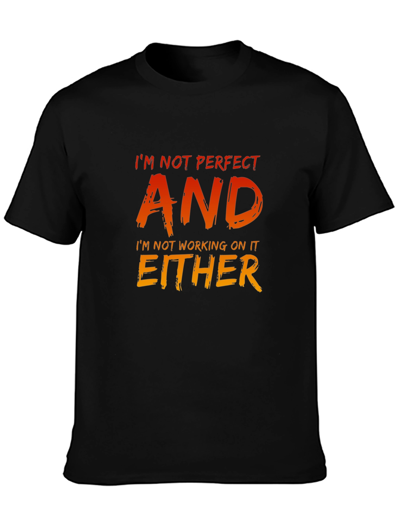 Im Not Perfect Graphic Tee - Mens Black T-Shirt