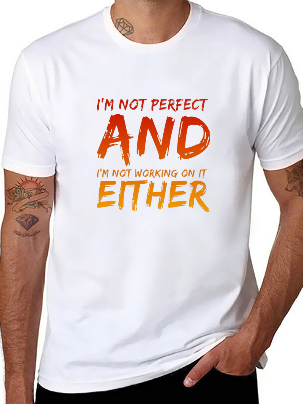 Im Not Perfect Graphic Tee - Mens Black T-Shirt
