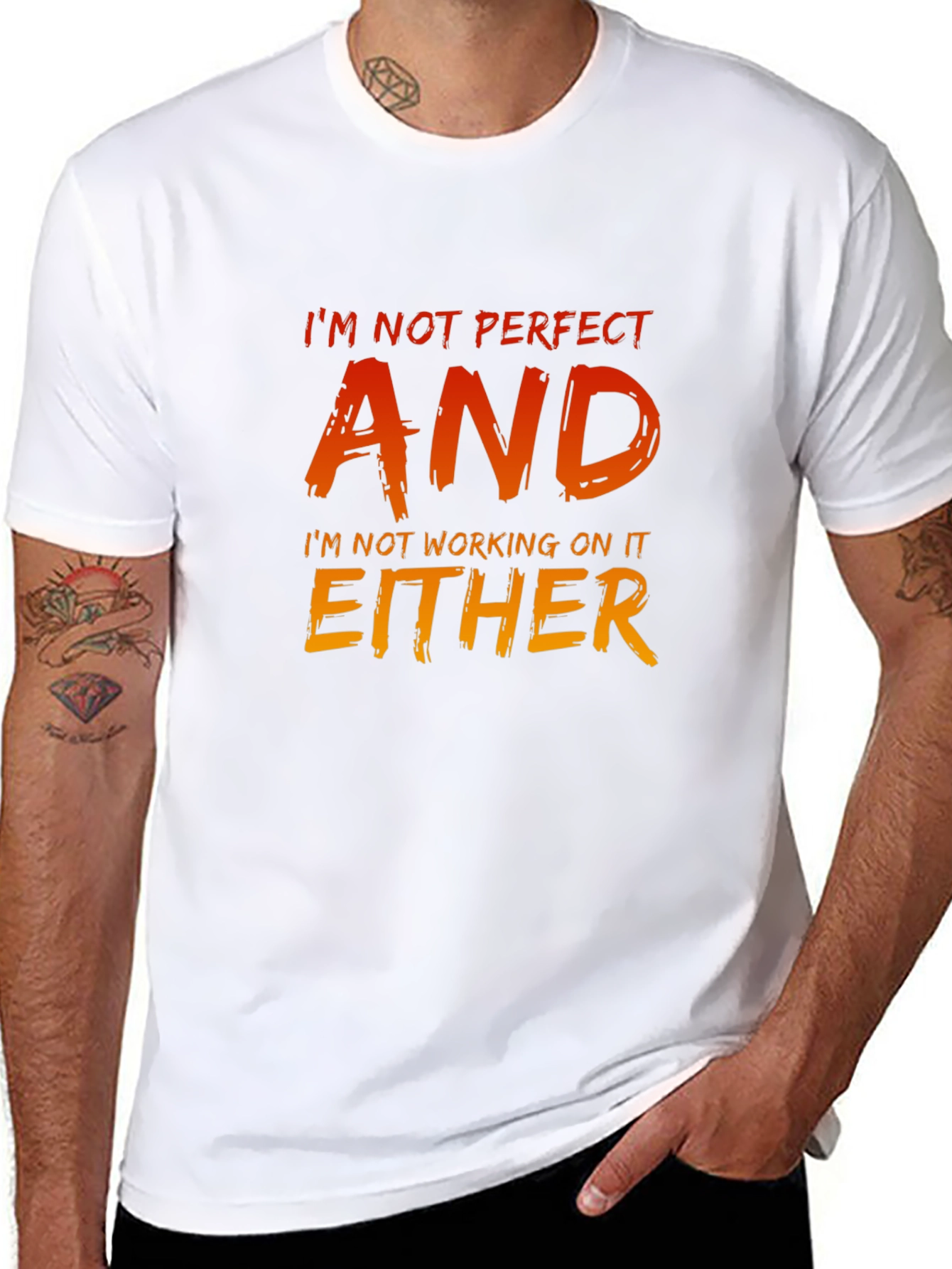 Im Not Perfect Graphic Tee - Mens Black T-Shirt