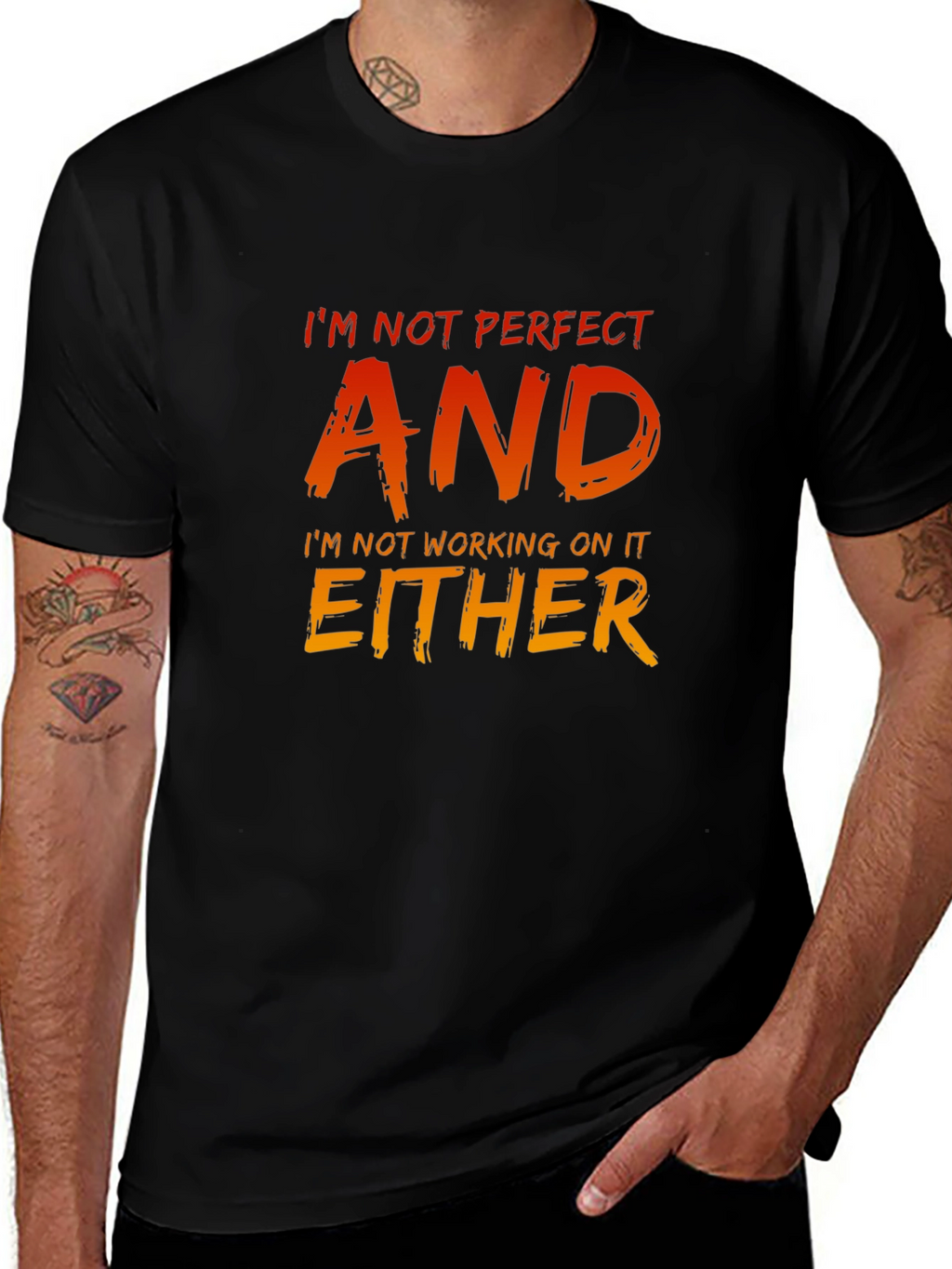 Im Not Perfect Graphic Tee - Mens Black T-Shirt