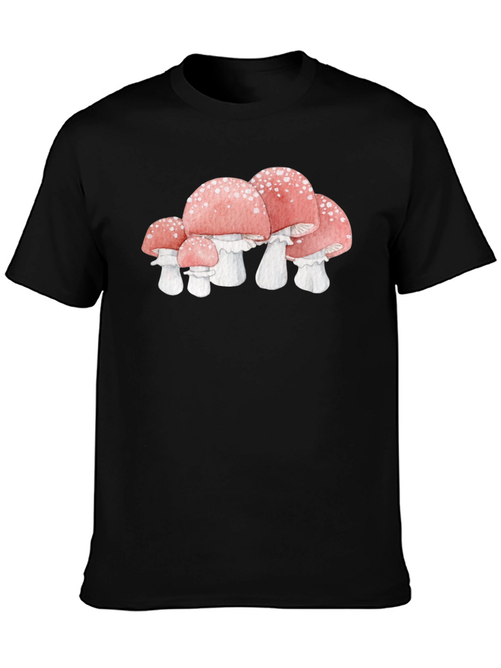 Mushroom Graphic Tee - Whimsical Black T-Shirt