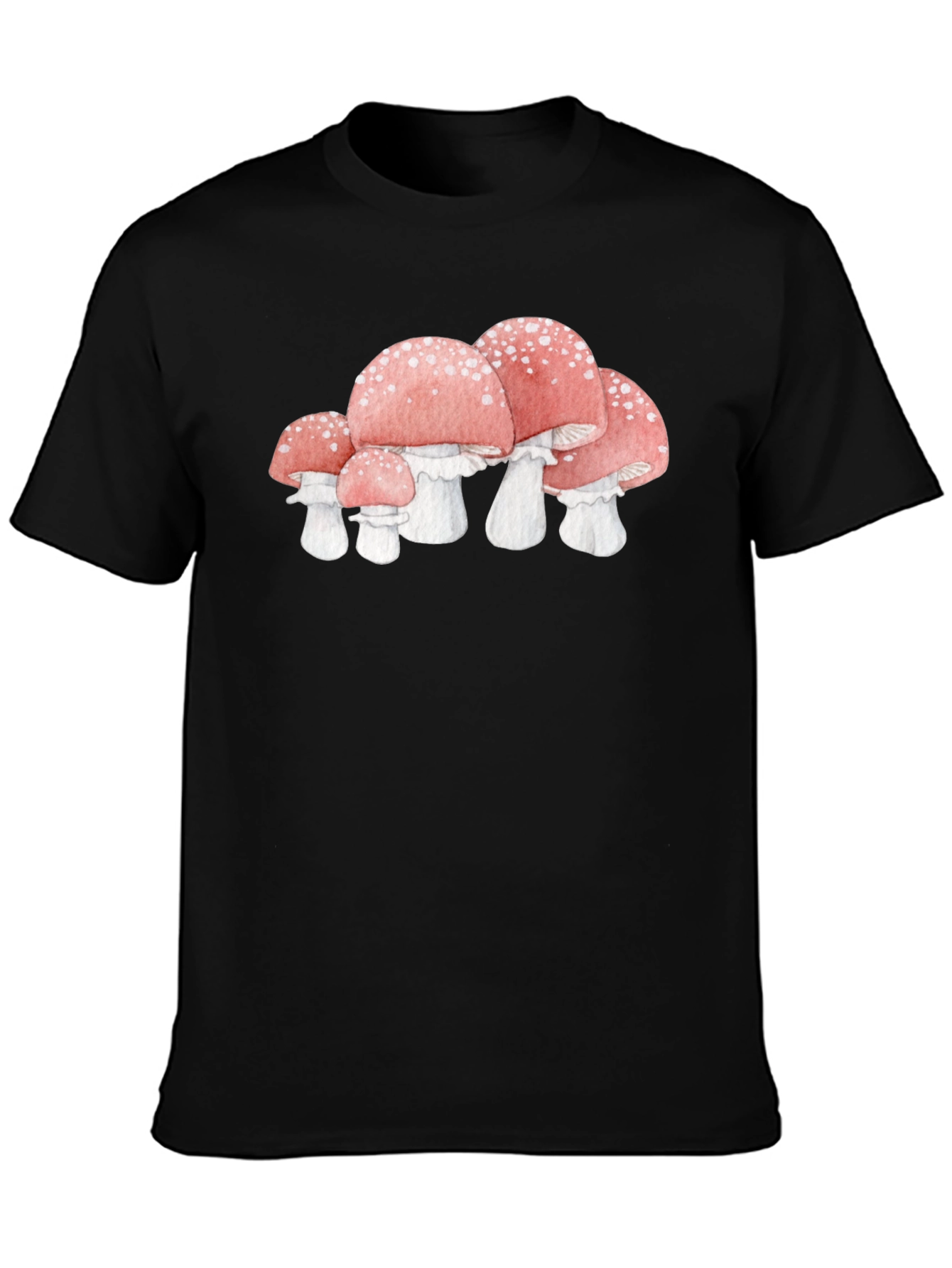 Mushroom Graphic Tee - Whimsical Black T-Shirt