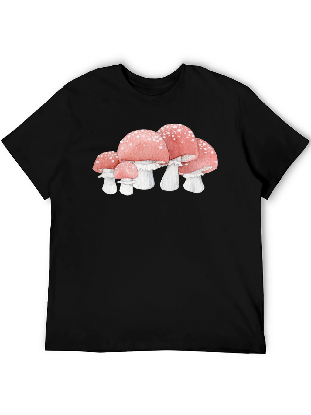 Mushroom Graphic Tee - Whimsical Black T-Shirt