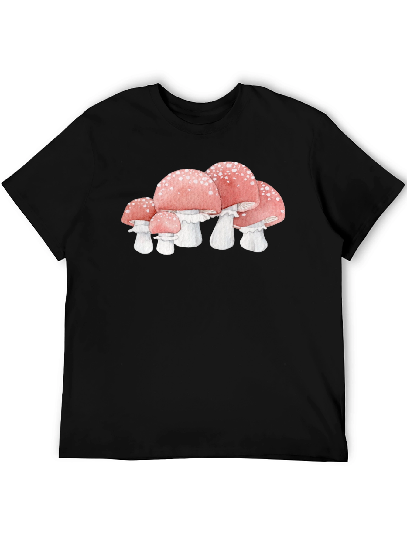 Mushroom Graphic Tee - Whimsical Black T-Shirt