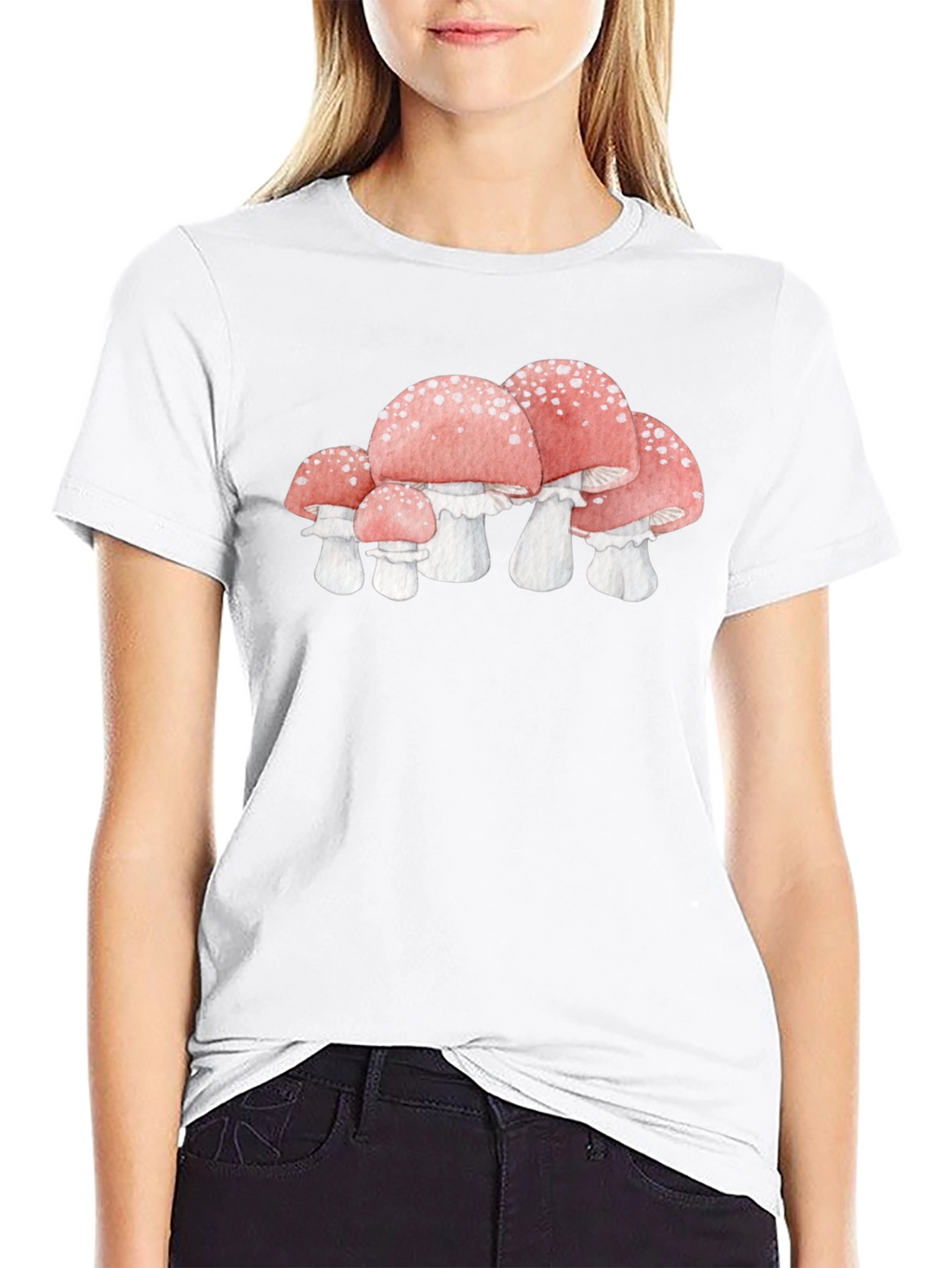 Mushroom Graphic Tee - Whimsical Black T-Shirt