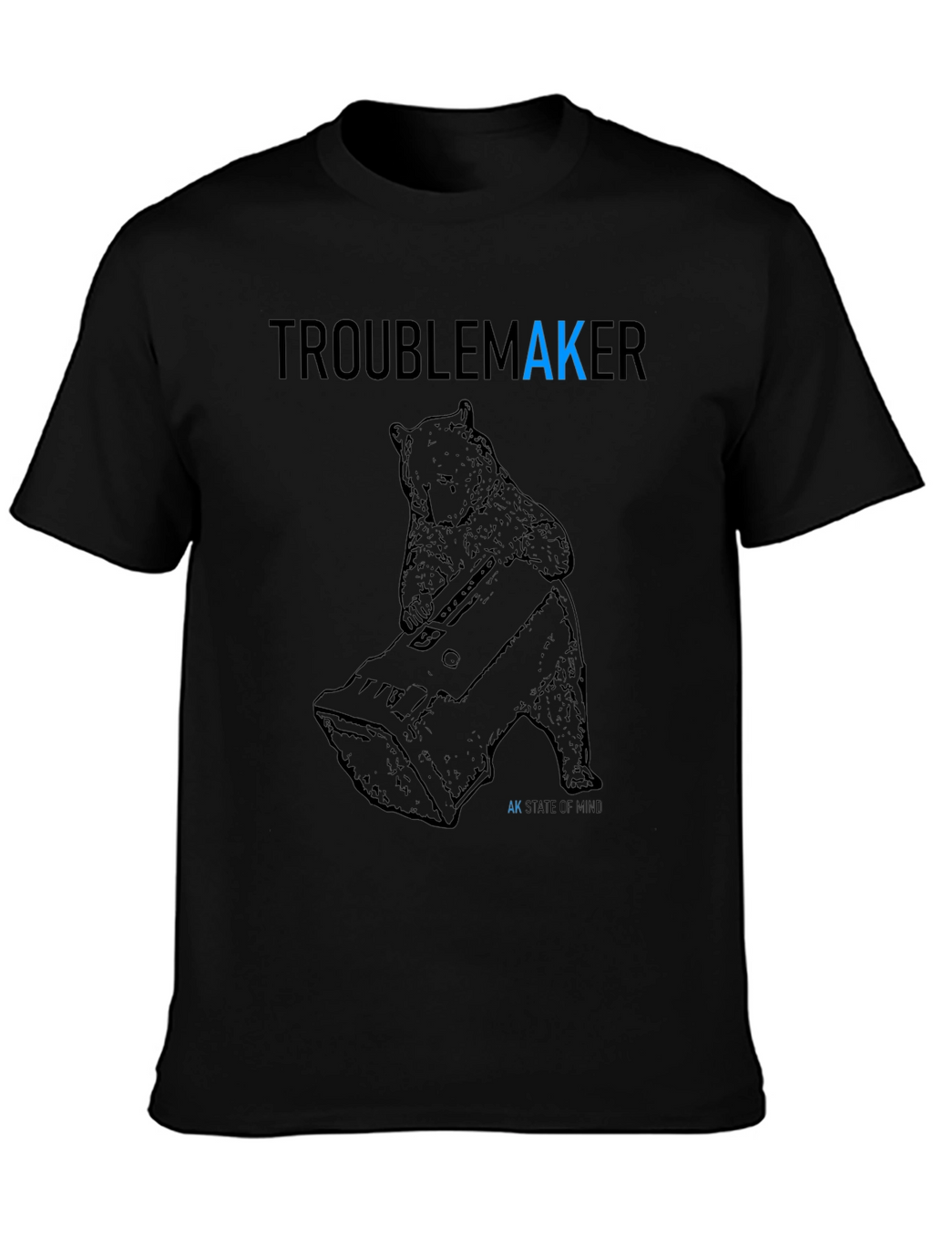 Troublemaker Bear Graphic Tee - AK State of Mind