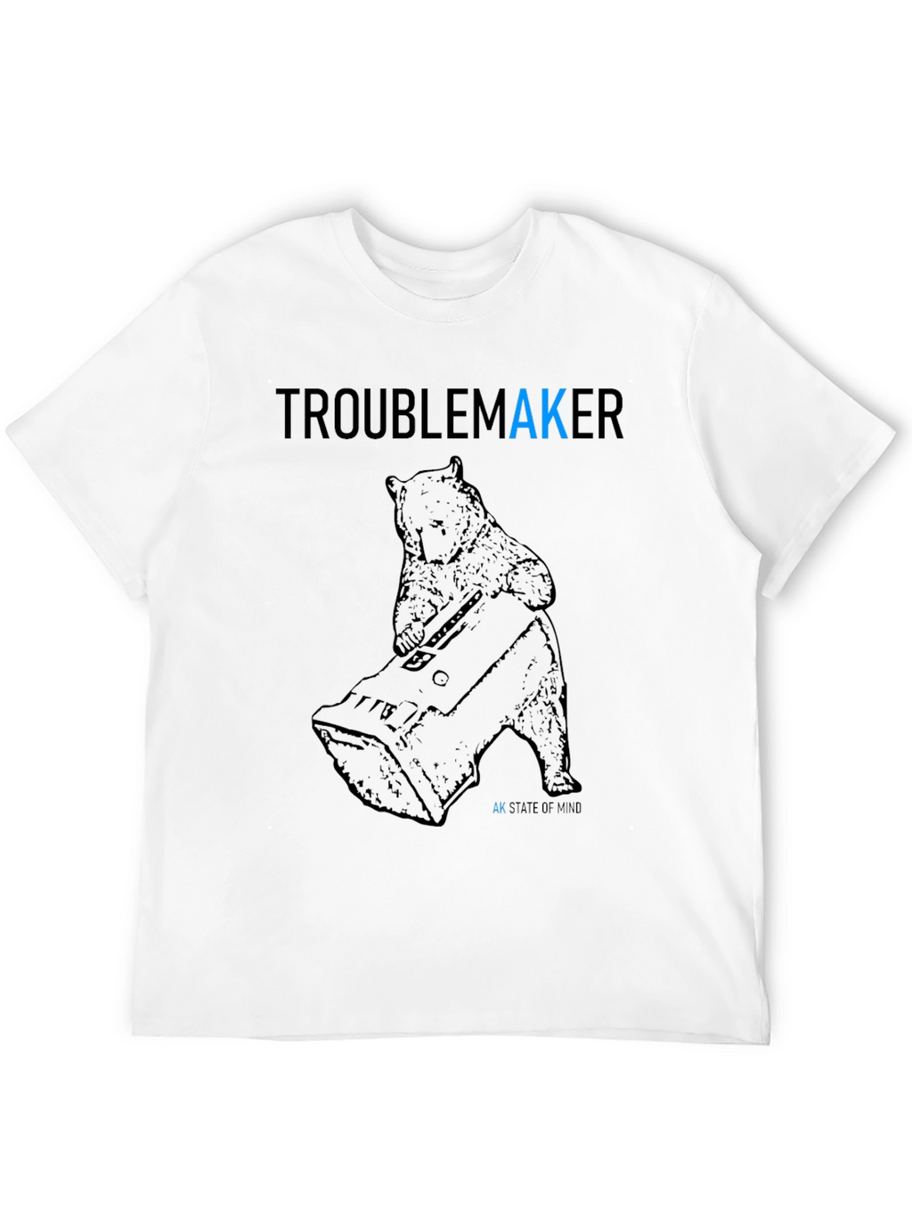 Troublemaker Bear Graphic Tee - AK State of Mind