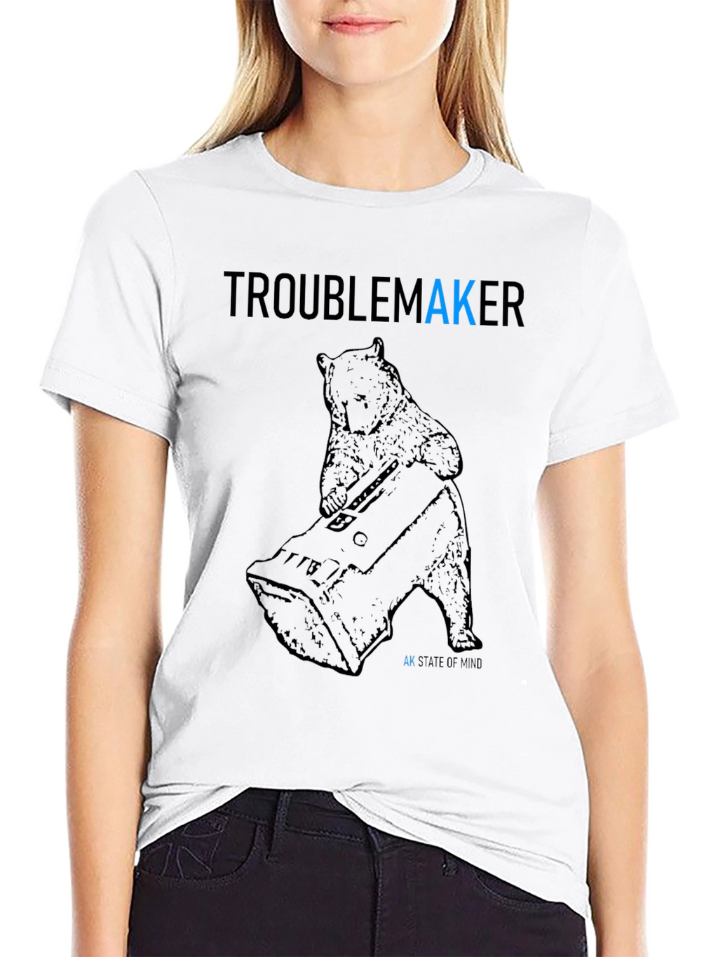 Troublemaker Bear Graphic Tee - AK State of Mind