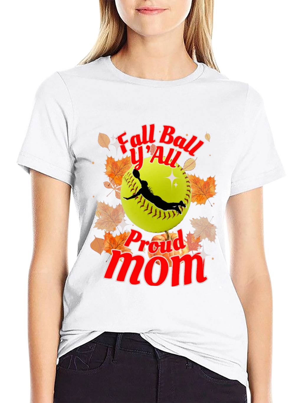 Fall Ball YAll Proud Mom Softball T-Shirt
