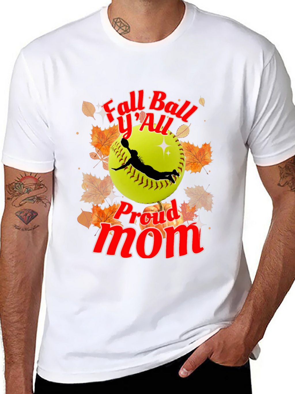 Fall Ball YAll Proud Mom Softball T-Shirt