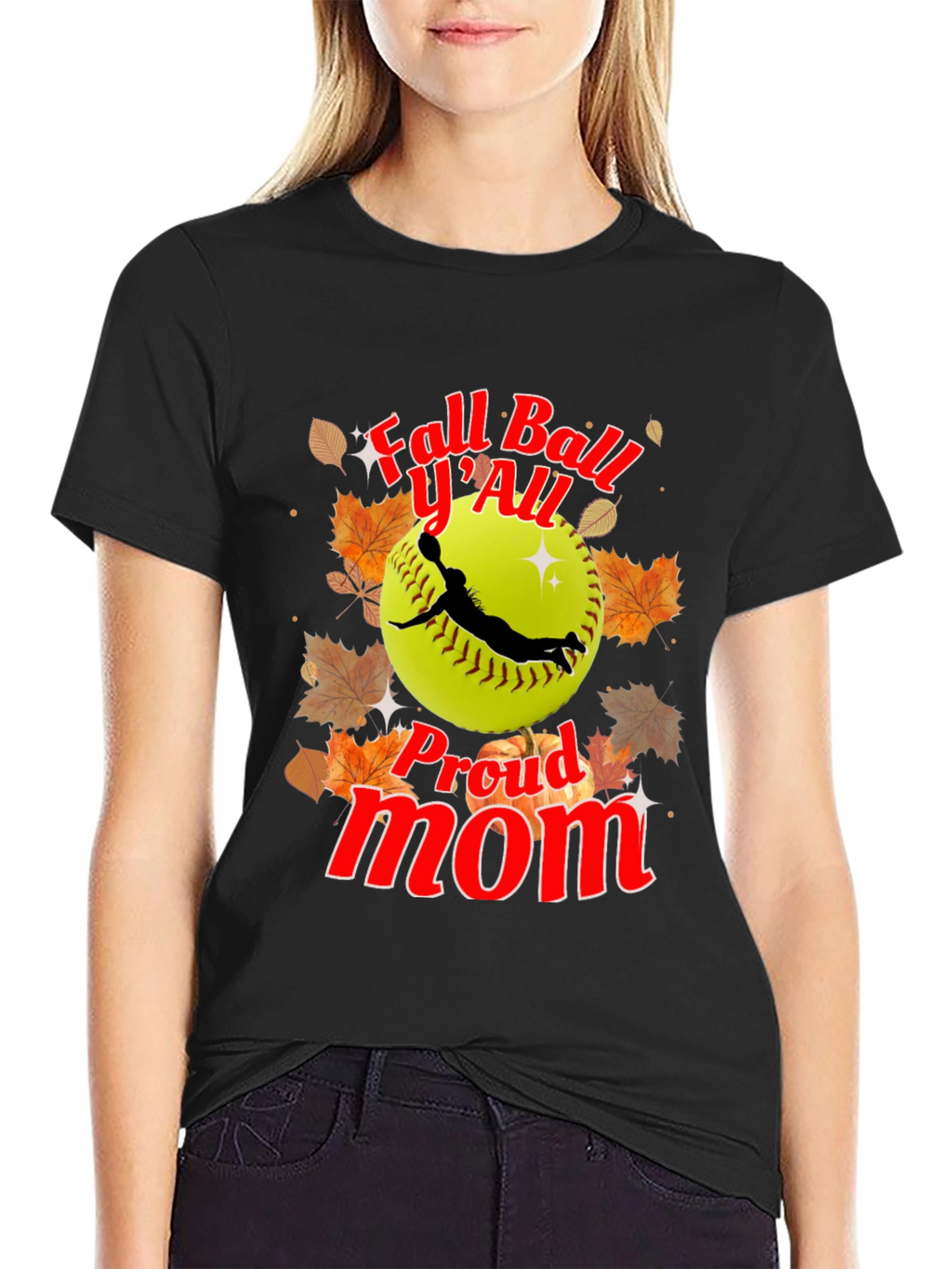 Fall Ball YAll Proud Mom Softball T-Shirt