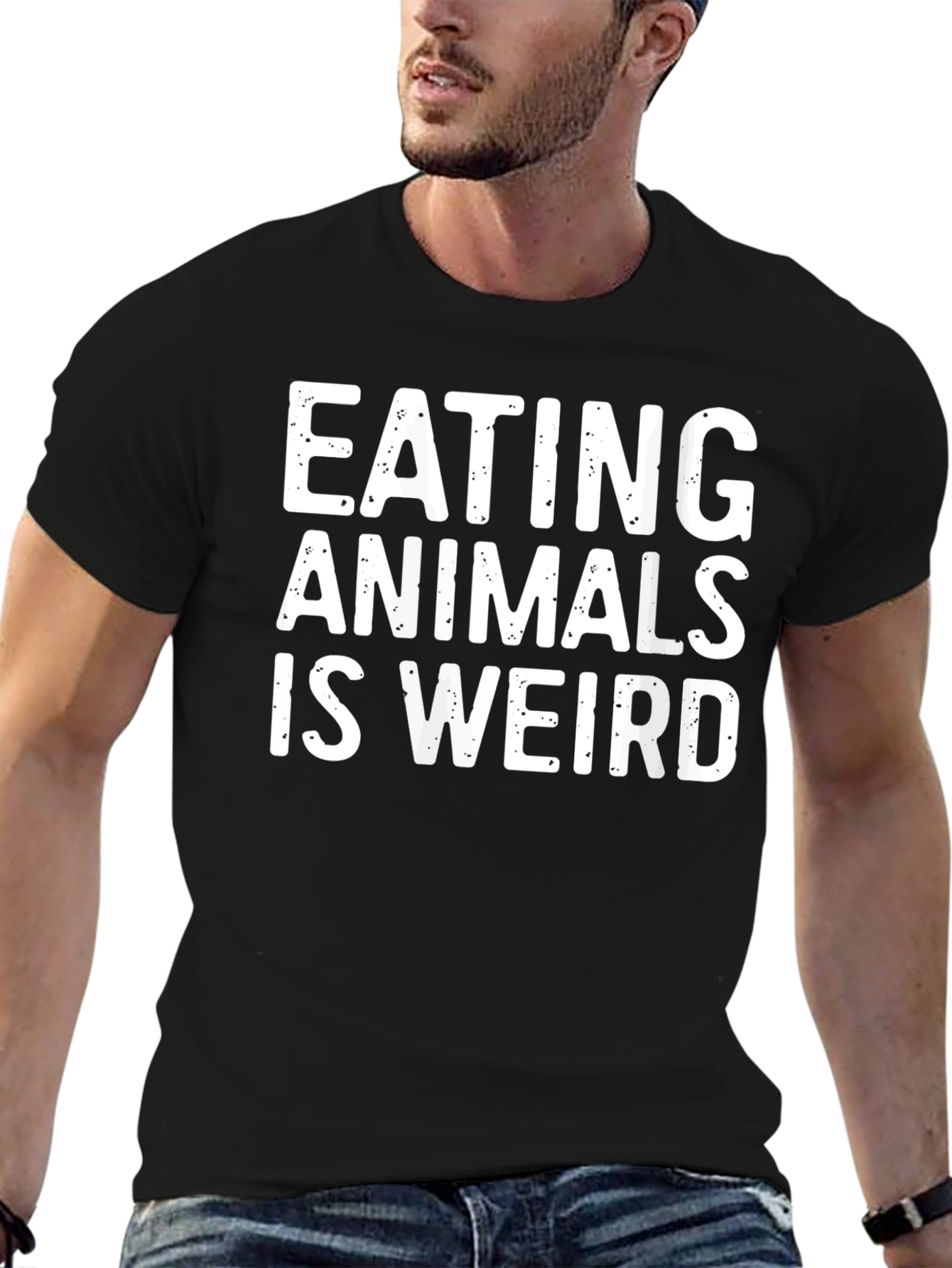 Eating Animals Is Weird Graphic Tee - Black