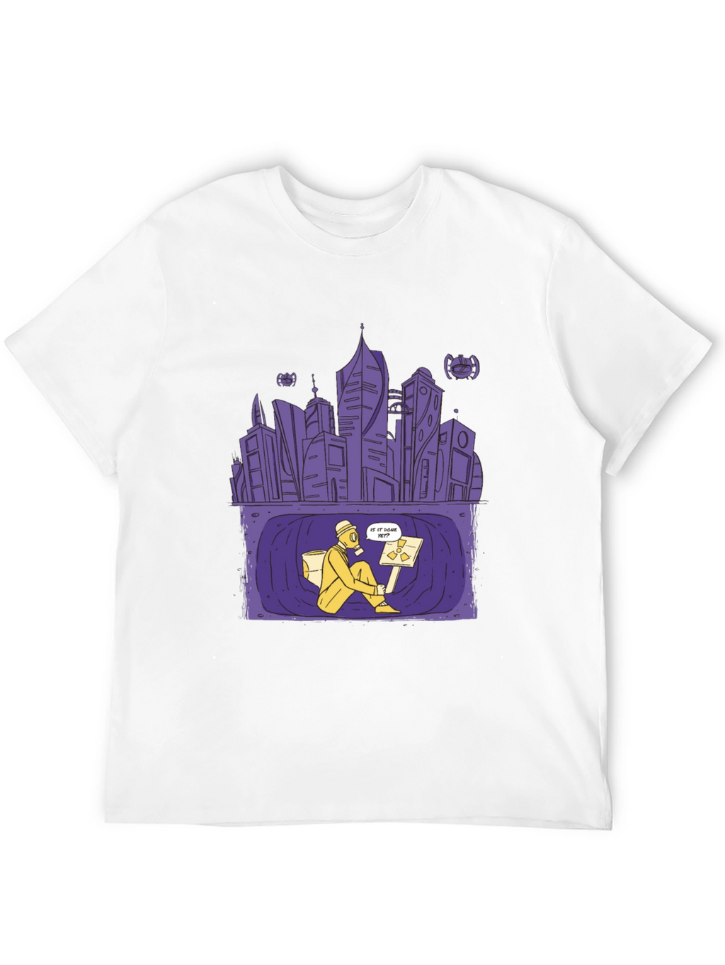 Apocalyptic City T-Shirt - Gas Mask Design