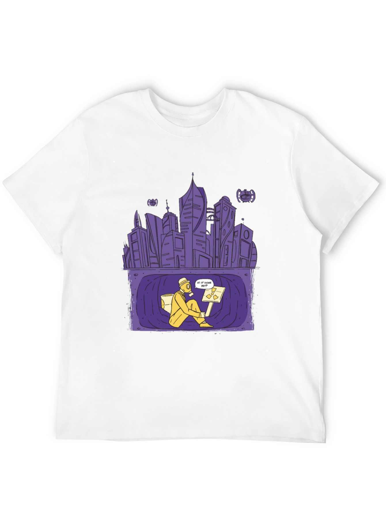 Apocalyptic City T-Shirt - Gas Mask Design