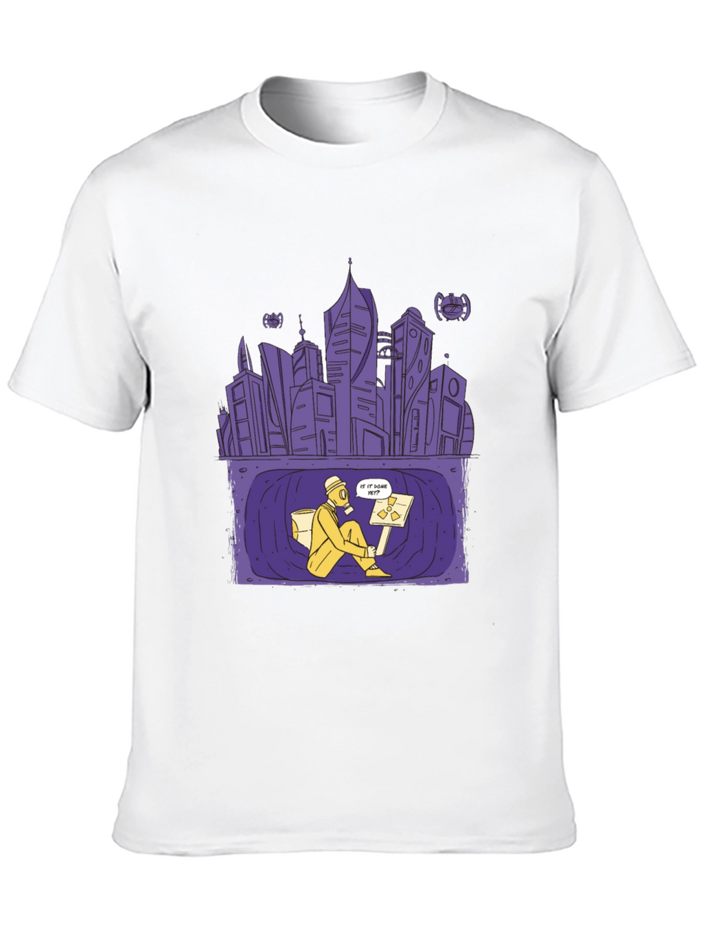 Apocalyptic City T-Shirt - Gas Mask Design