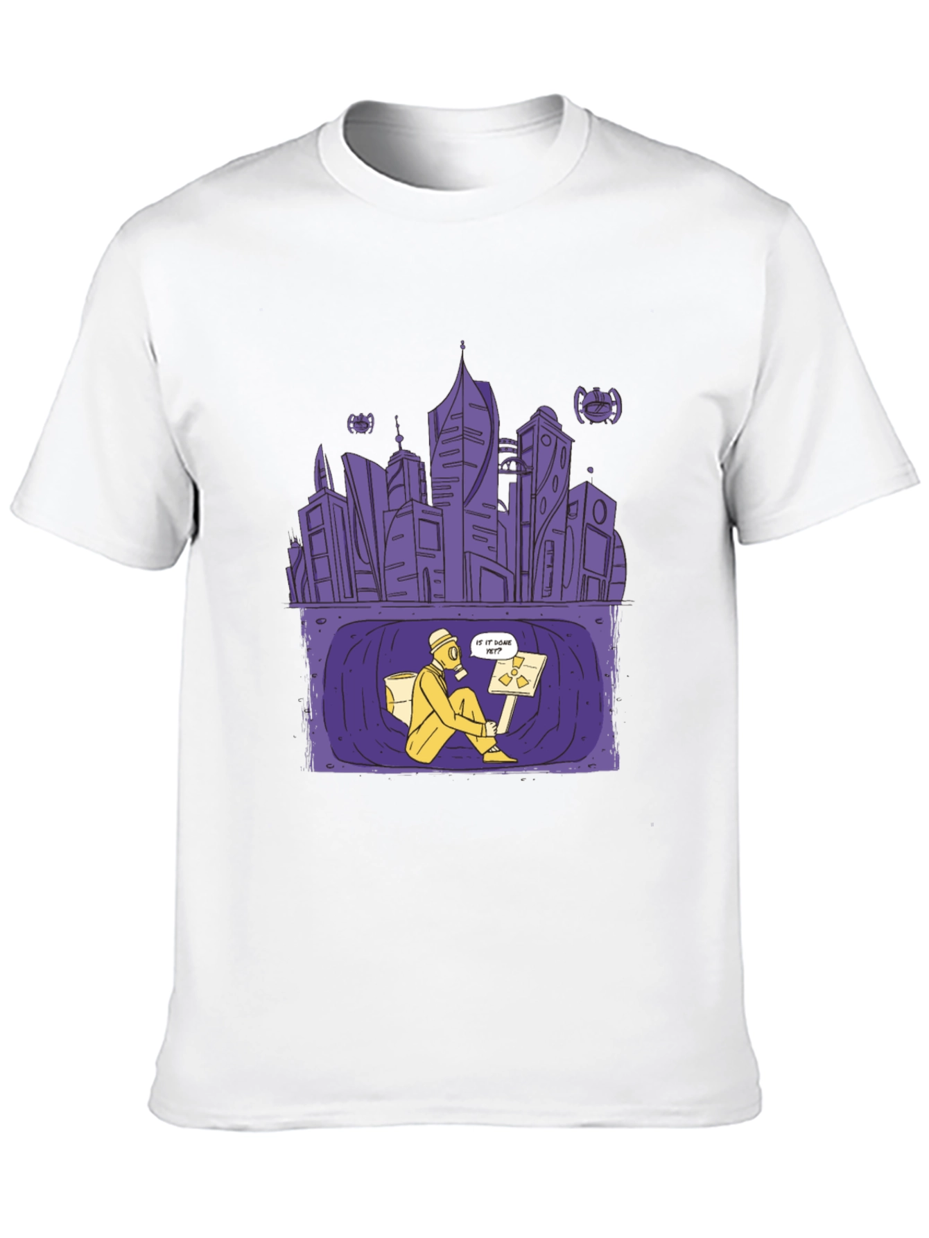 Apocalyptic City T-Shirt - Gas Mask Design