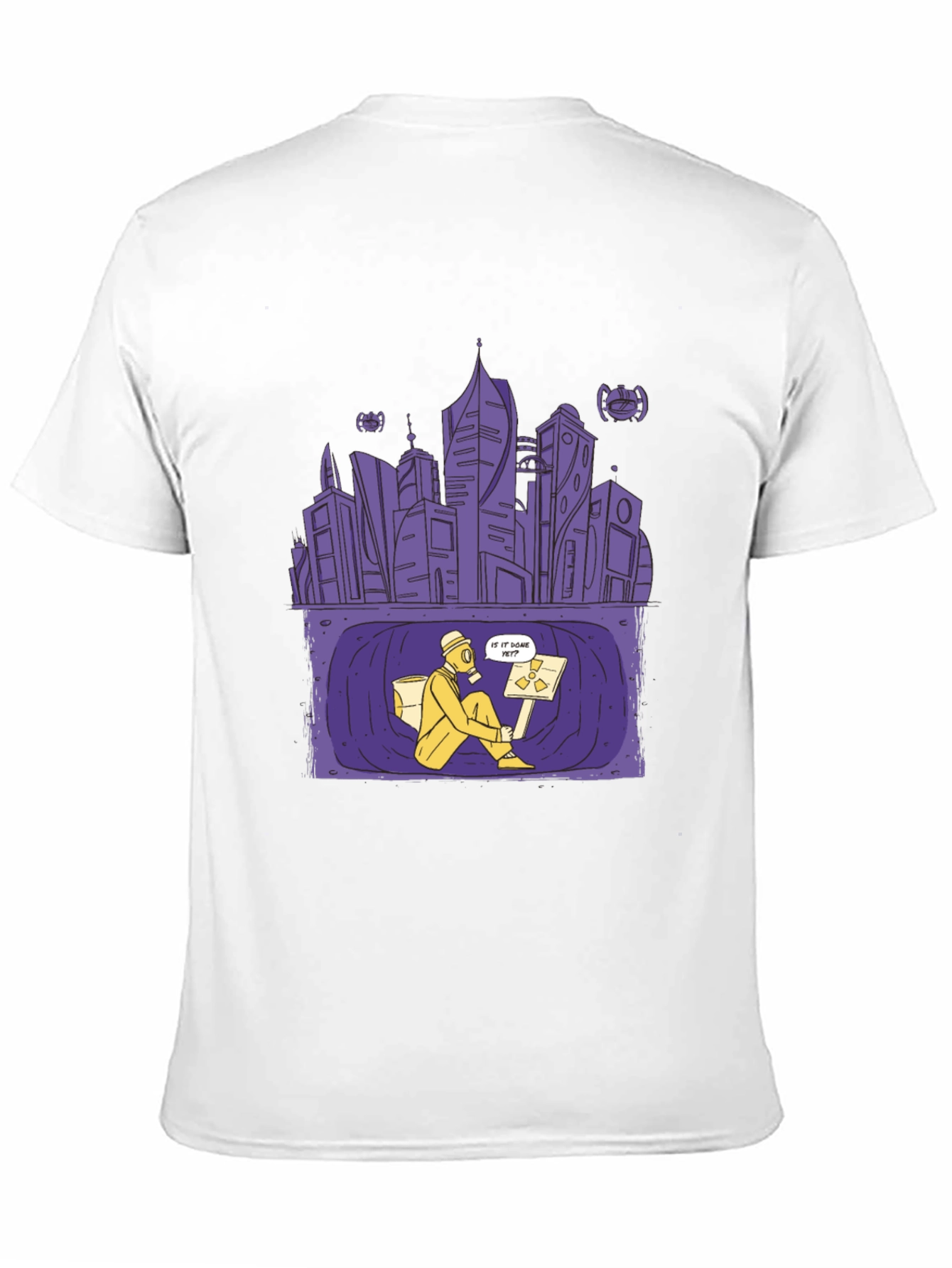 Apocalyptic City T-Shirt - Gas Mask Design