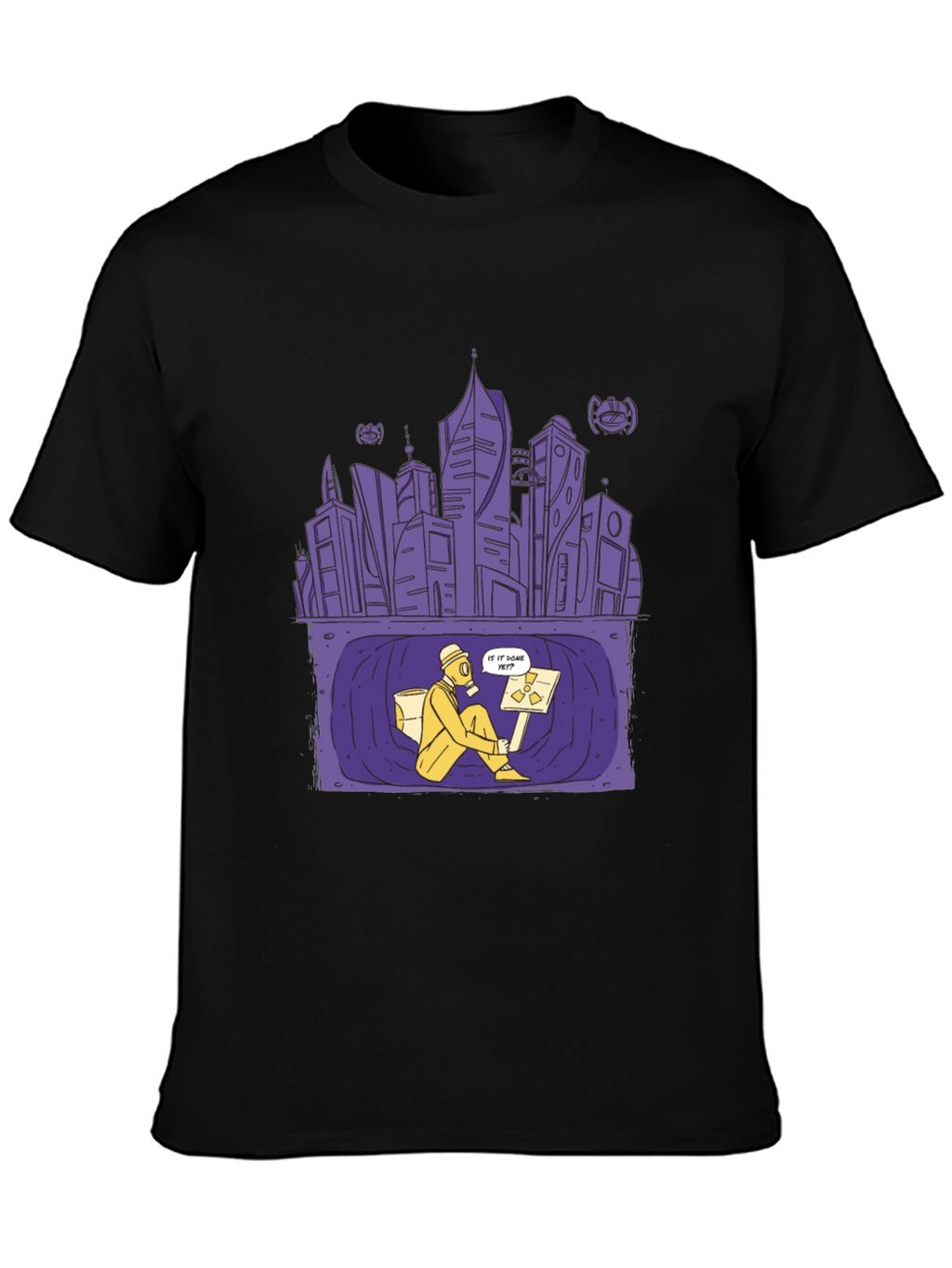 Apocalyptic City T-Shirt - Gas Mask Design