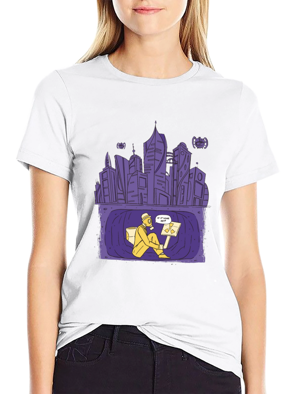 Apocalyptic City T-Shirt - Gas Mask Design