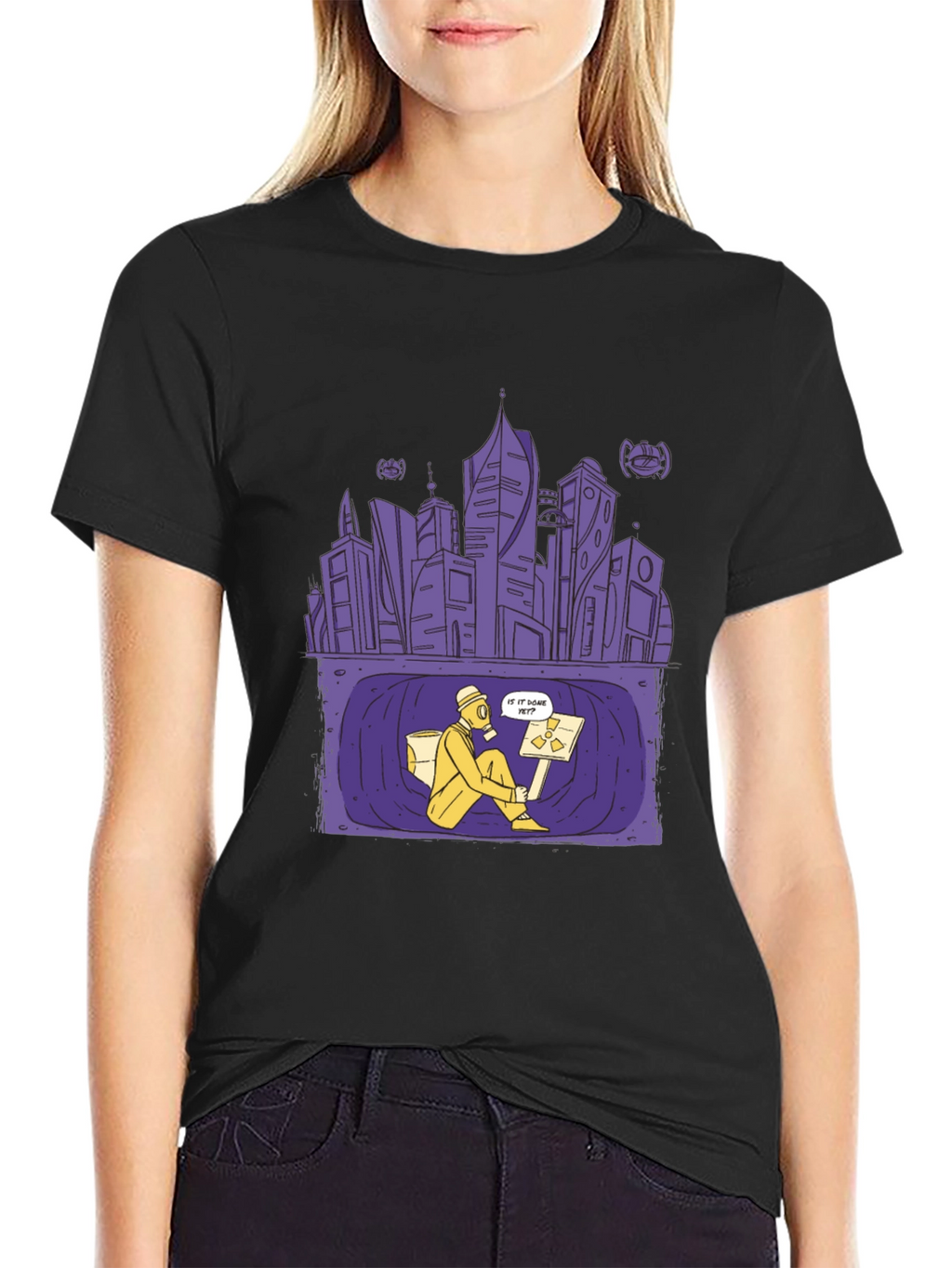 Apocalyptic City T-Shirt - Gas Mask Design