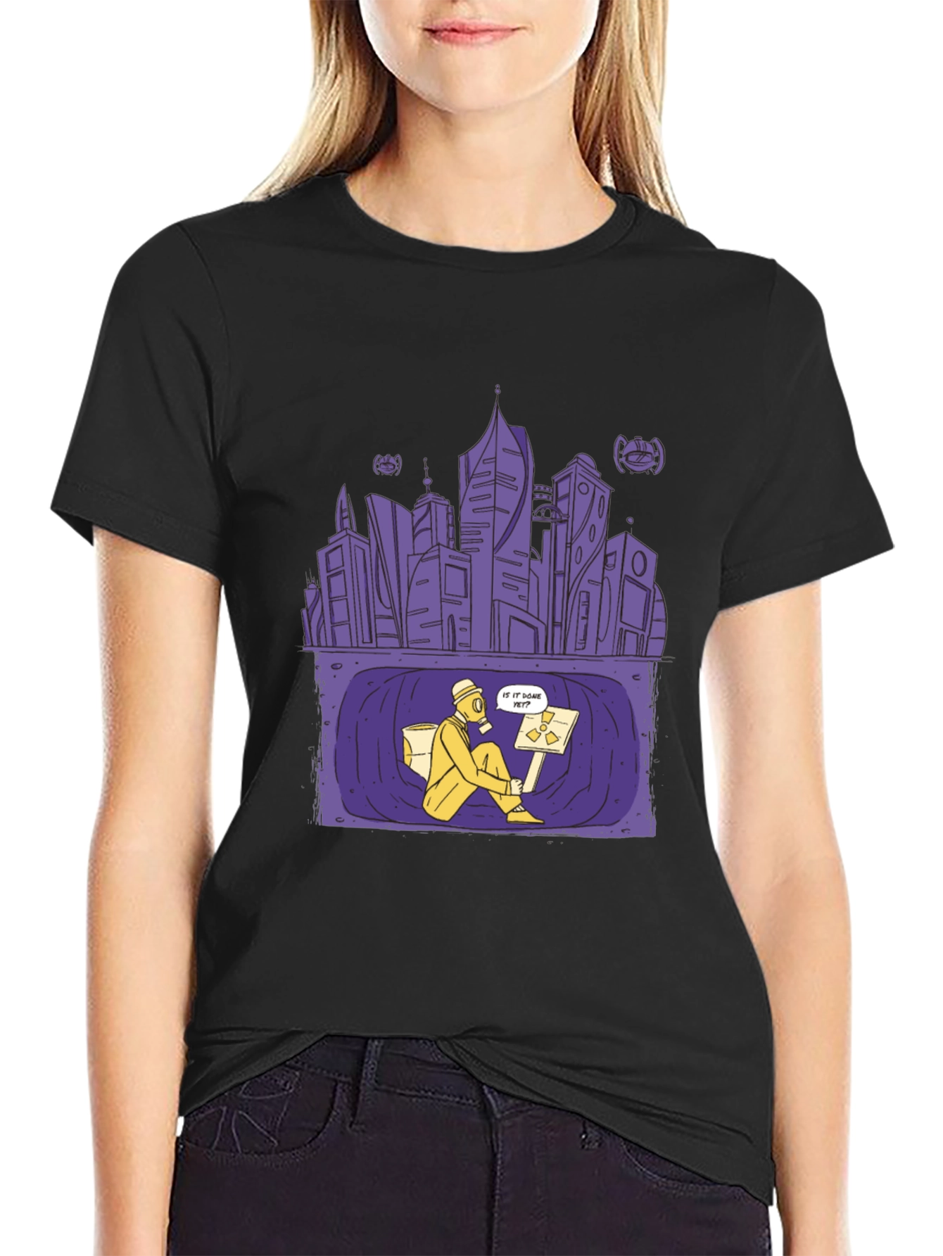Apocalyptic City T-Shirt - Gas Mask Design
