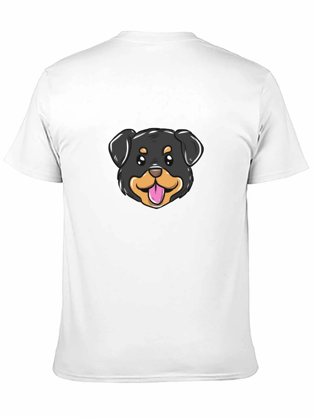 Cute Rottweiler Dog Graphic Tee - Black Cotton Blend