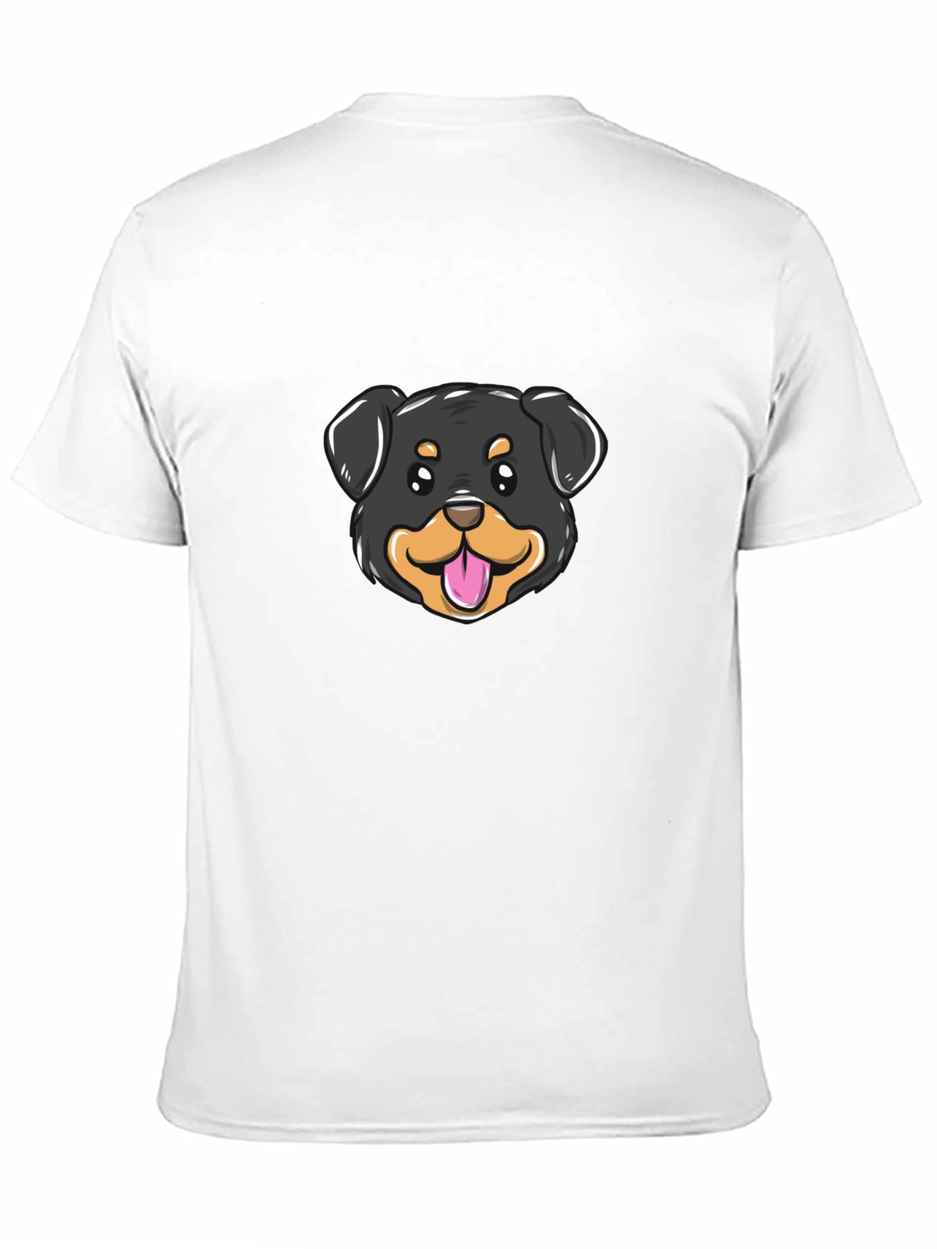 Cute Rottweiler Dog Graphic Tee - Black Cotton Blend