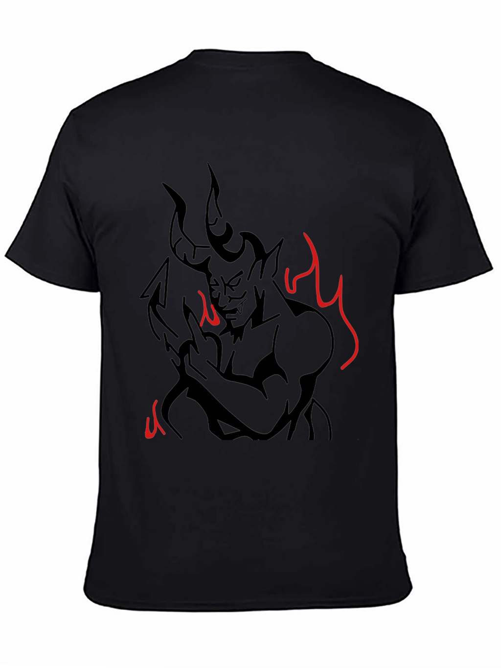 Devil Graphic Print T-Shirt - Mens Black Tee