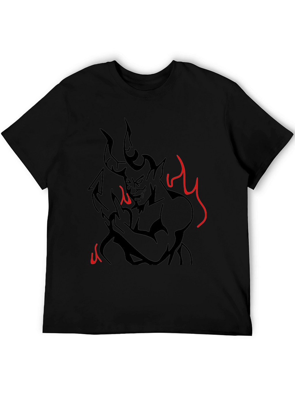Devil Graphic Print T-Shirt - Mens Black Tee