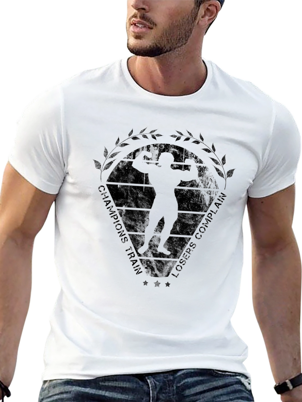 Champions Train Bodybuilding Black T-Shirt