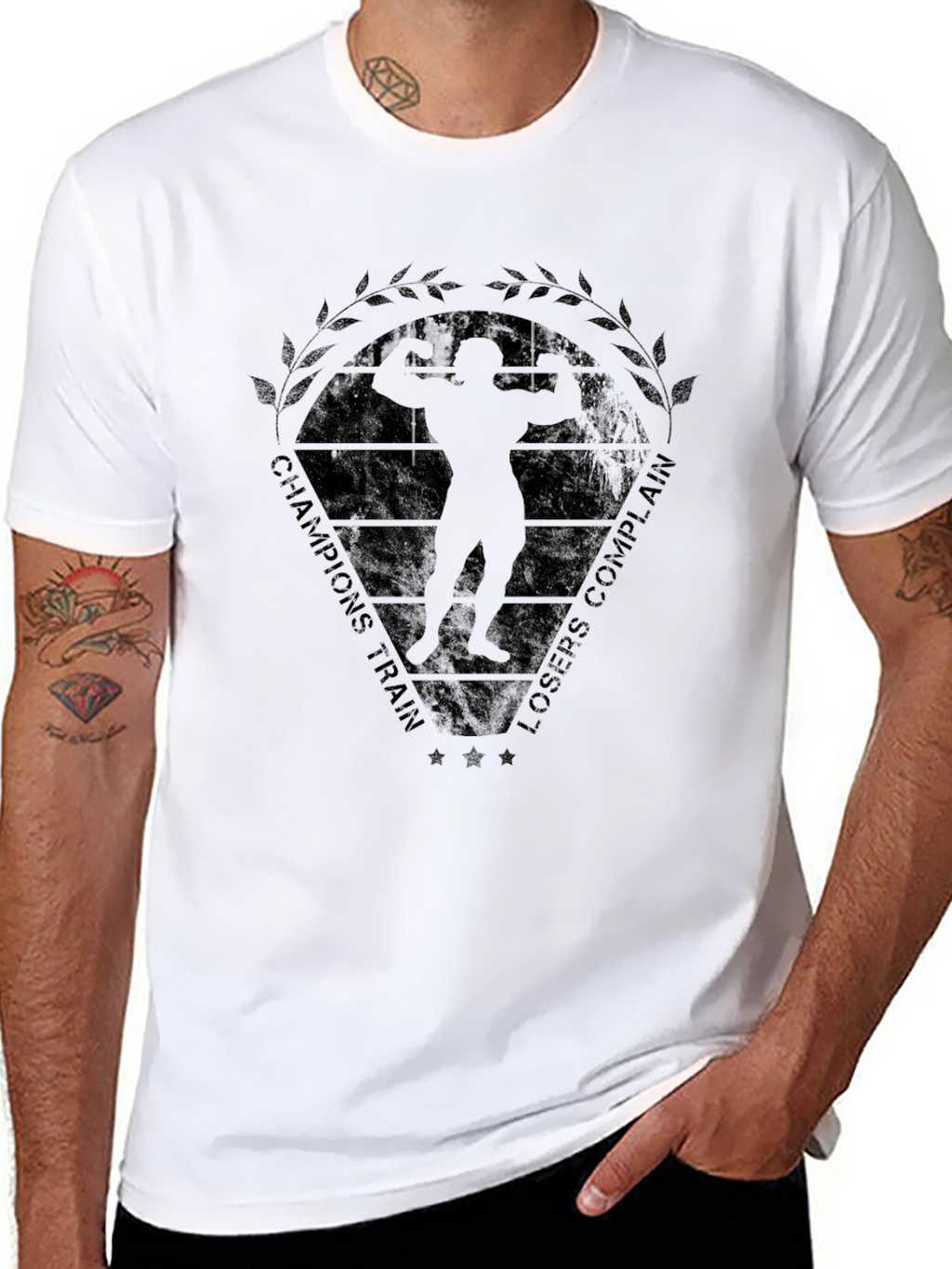 Champions Train Bodybuilding Black T-Shirt
