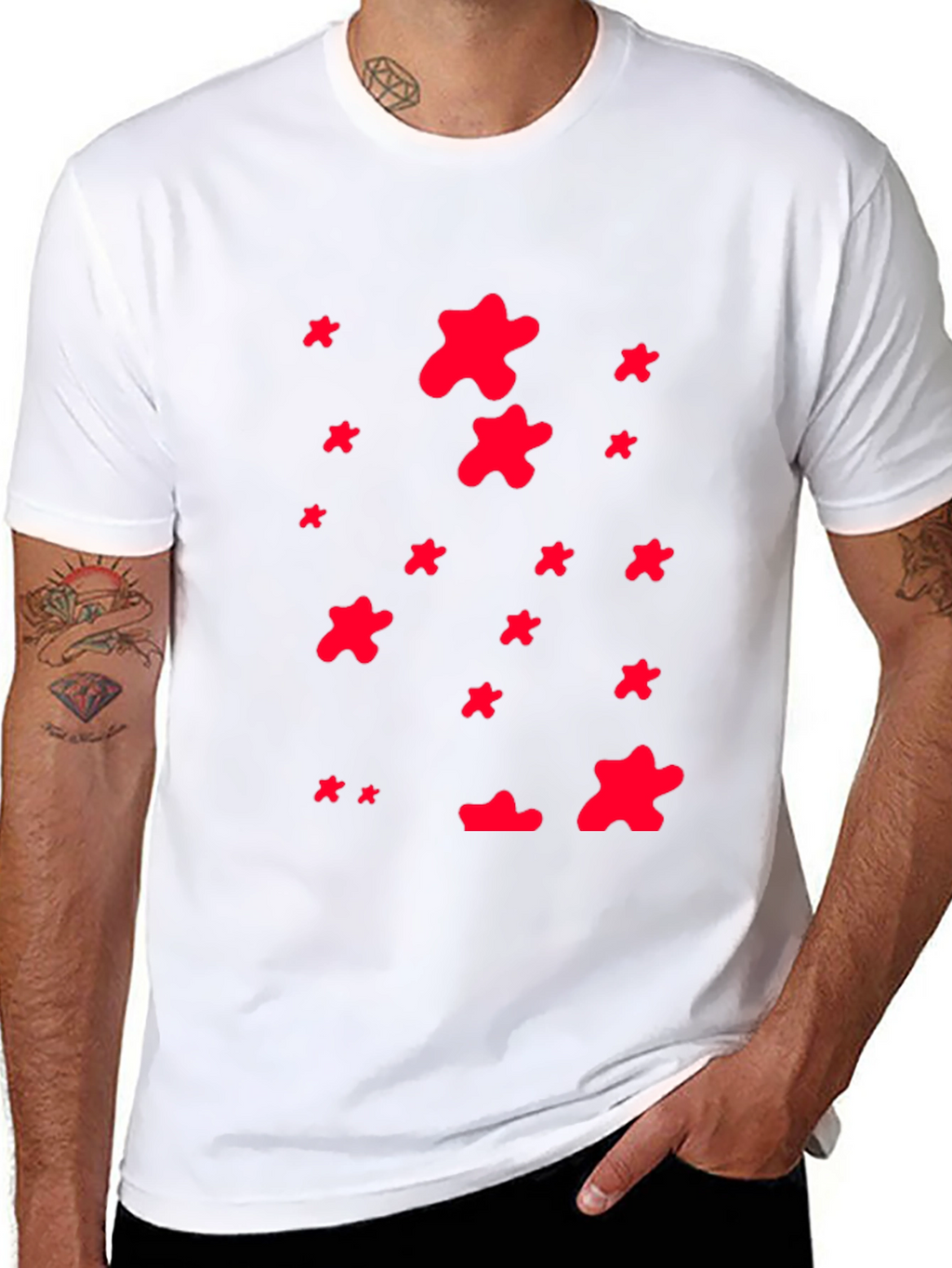 Abstract Print Crew Neck T-Shirt