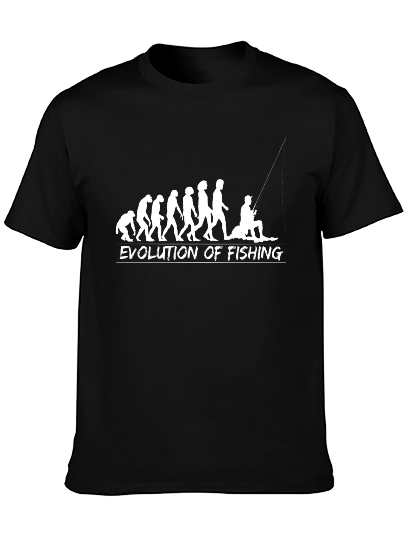 Evolution of Fishing Black T-Shirt