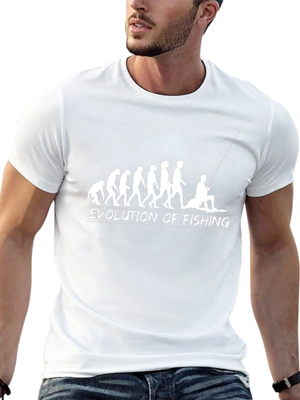 Evolution of Fishing Black T-Shirt