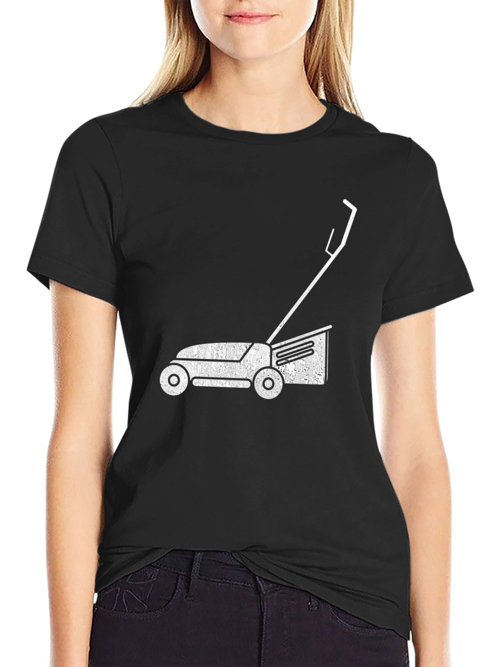 Lawn Mower Graphic Tee - Black Cotton T-Shirt