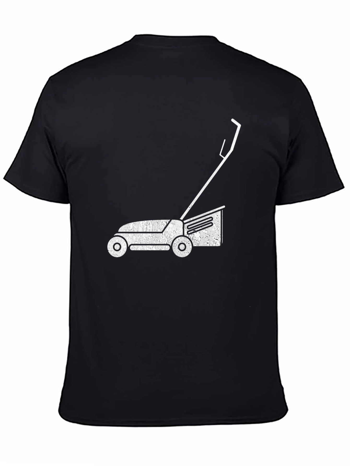 Lawn Mower Graphic Tee - Black Cotton T-Shirt
