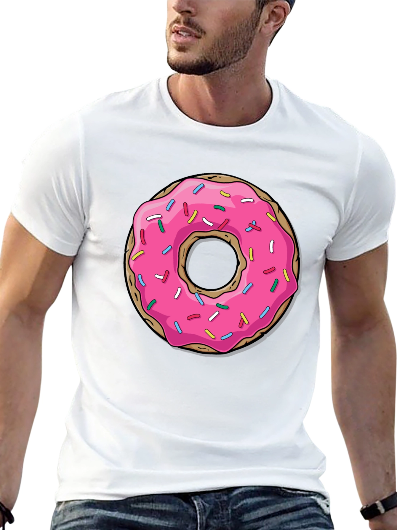 Pink Donut Graphic Tee - Casual Fun Style