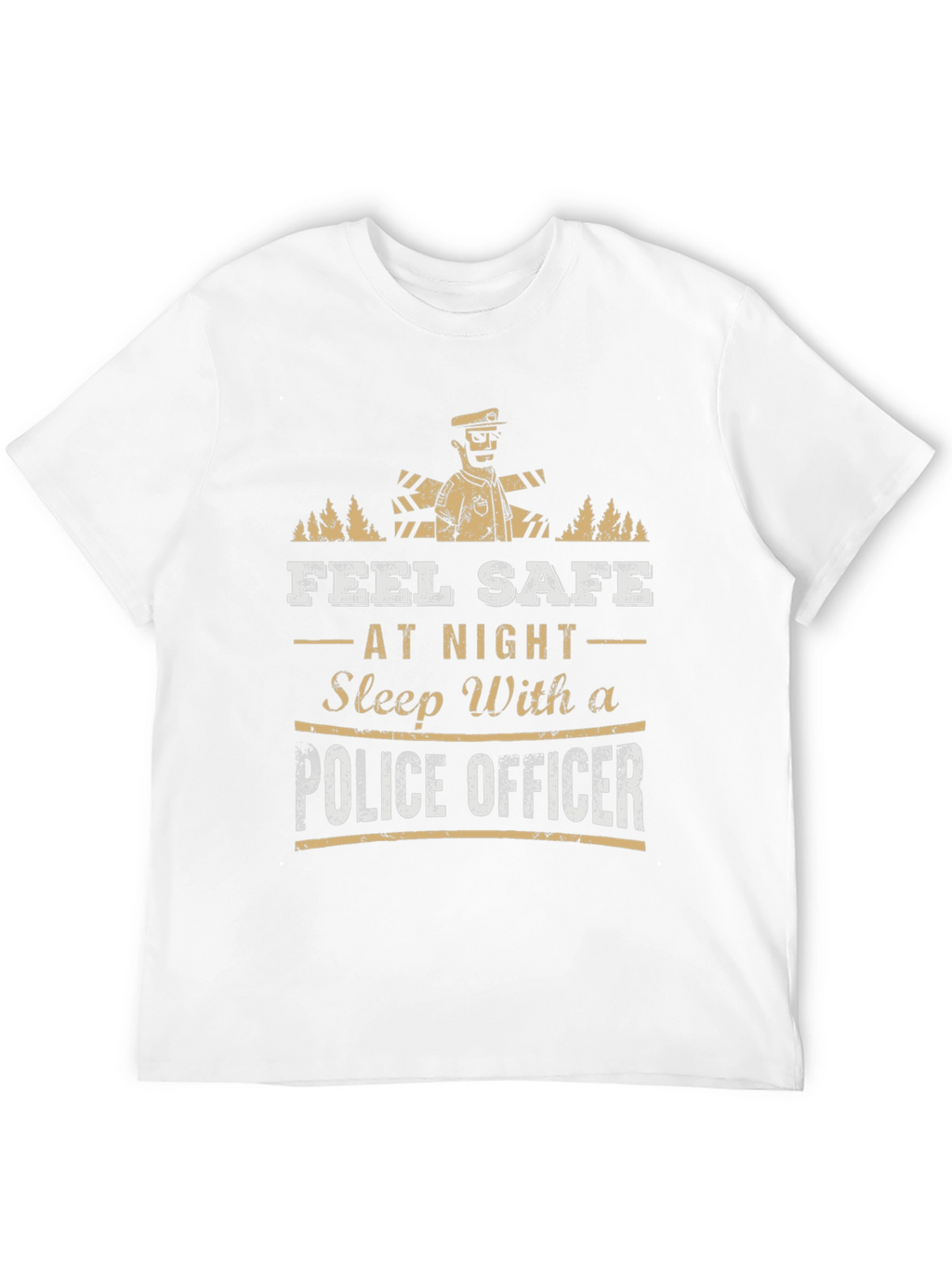 Feel Safe Police Officer Graphic Tee - Black