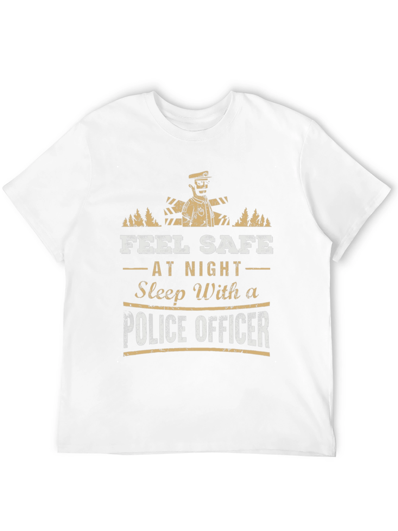 Feel Safe Police Officer Graphic Tee - Black