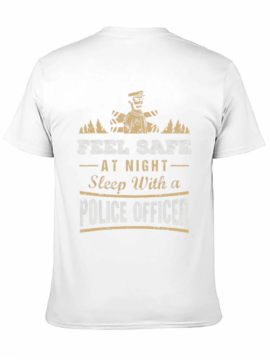 Feel Safe Police Officer Graphic Tee - Black