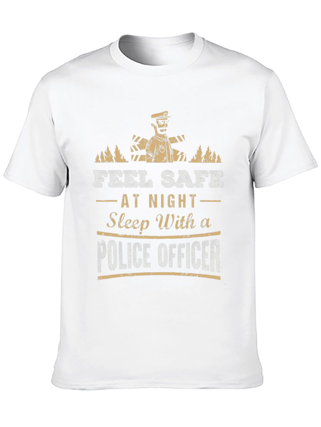 Feel Safe Police Officer Graphic Tee - Black