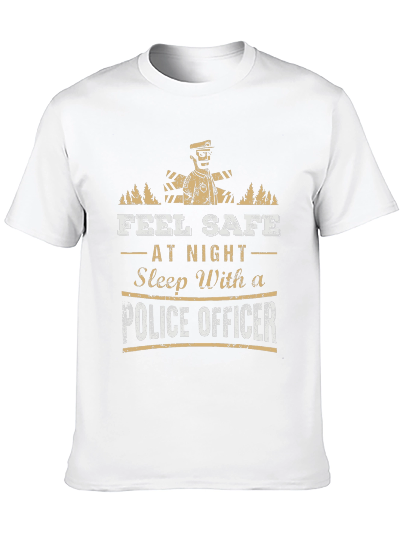 Feel Safe Police Officer Graphic Tee - Black
