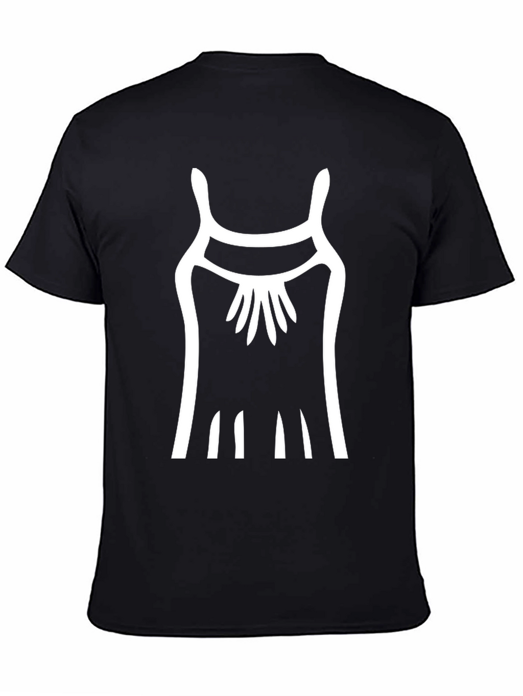 Abstract Dress Graphic Tee - Black Cotton Shirt