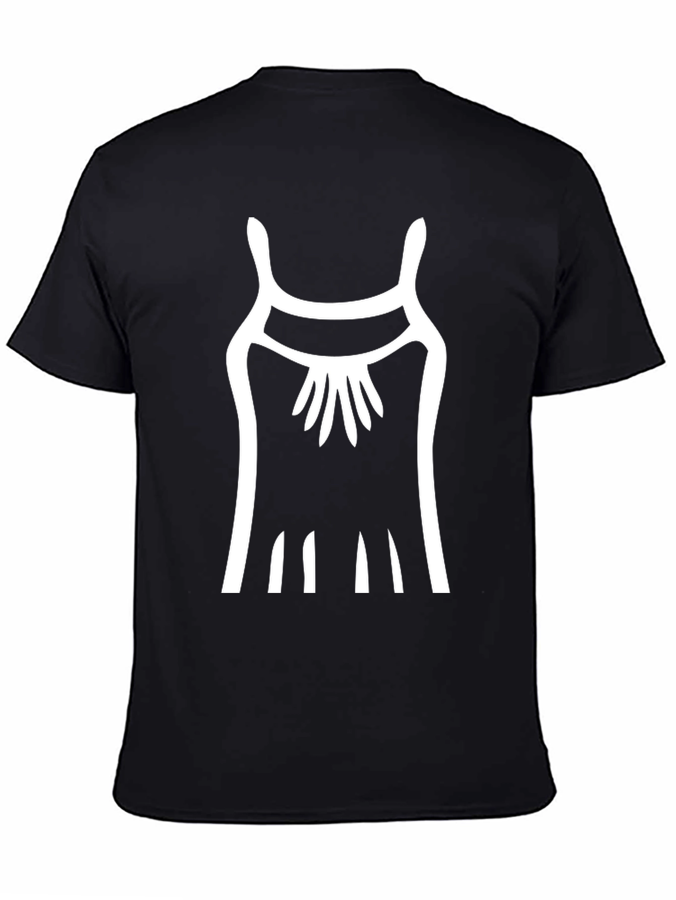 Abstract Dress Graphic Tee - Black Cotton Shirt