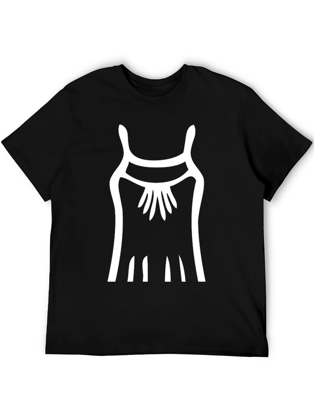 Abstract Dress Graphic Tee - Black Cotton Shirt