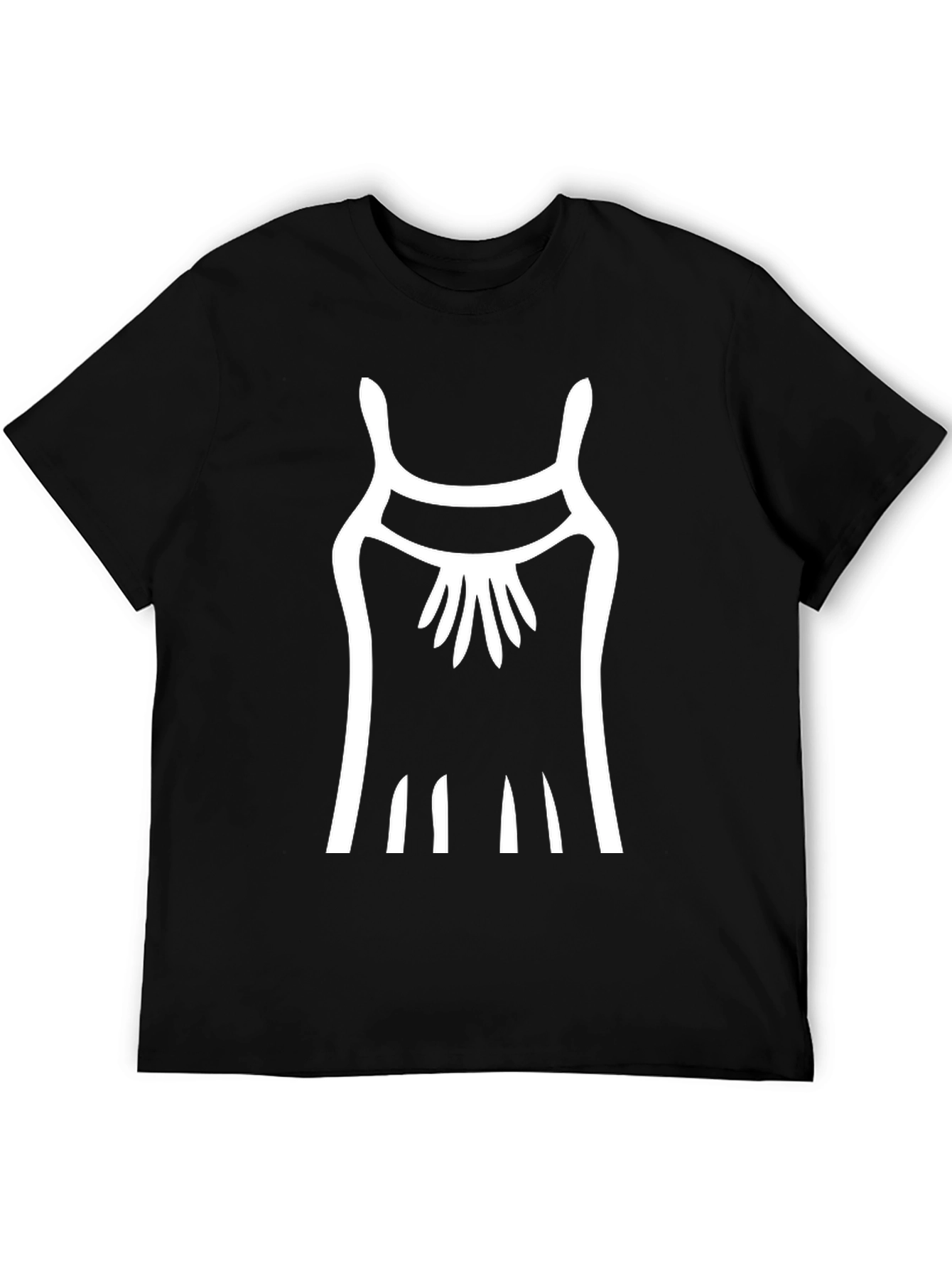 Abstract Dress Graphic Tee - Black Cotton Shirt